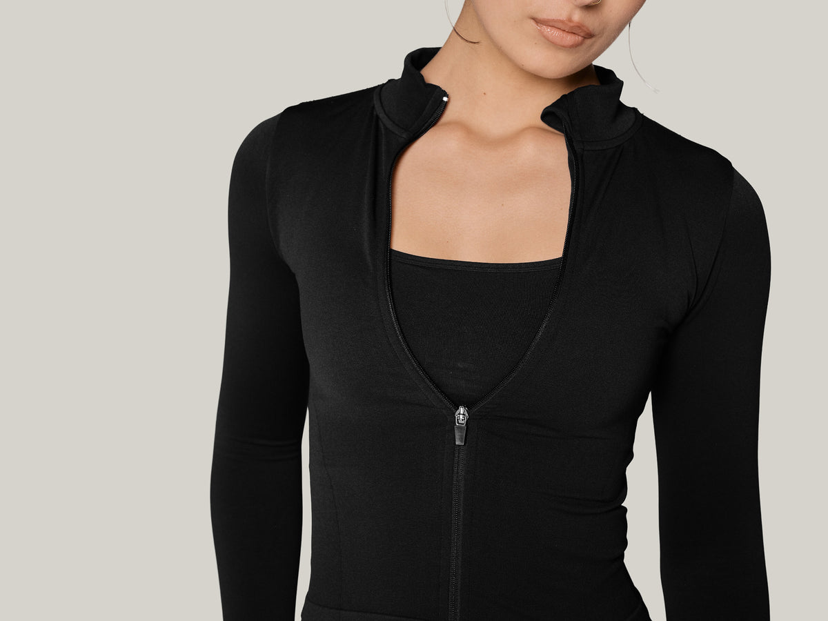 Performance Zipper Jacket, Noir — Crna